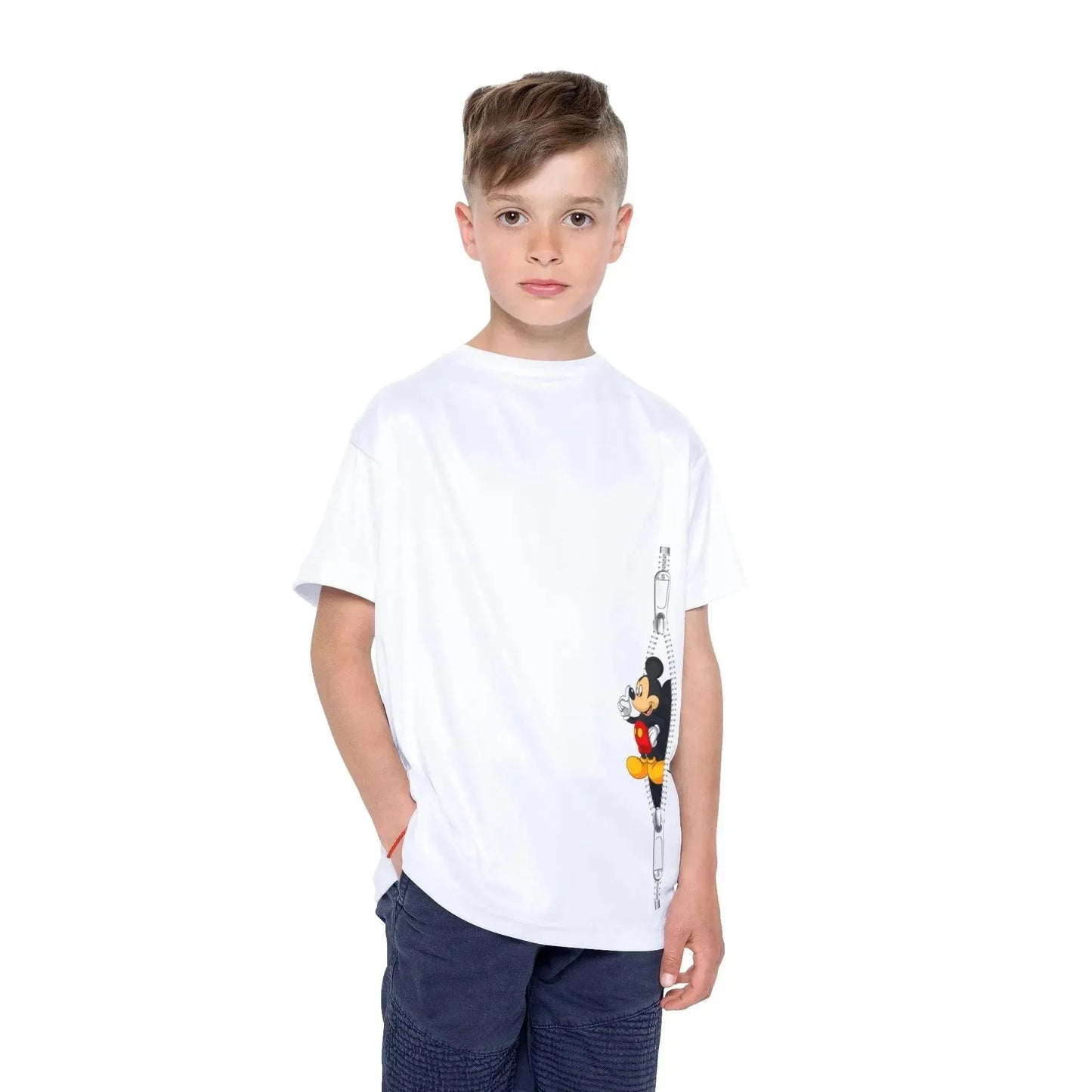 Sweet Mickey Mouse Zipper Kids T-Shirt - Vkamian