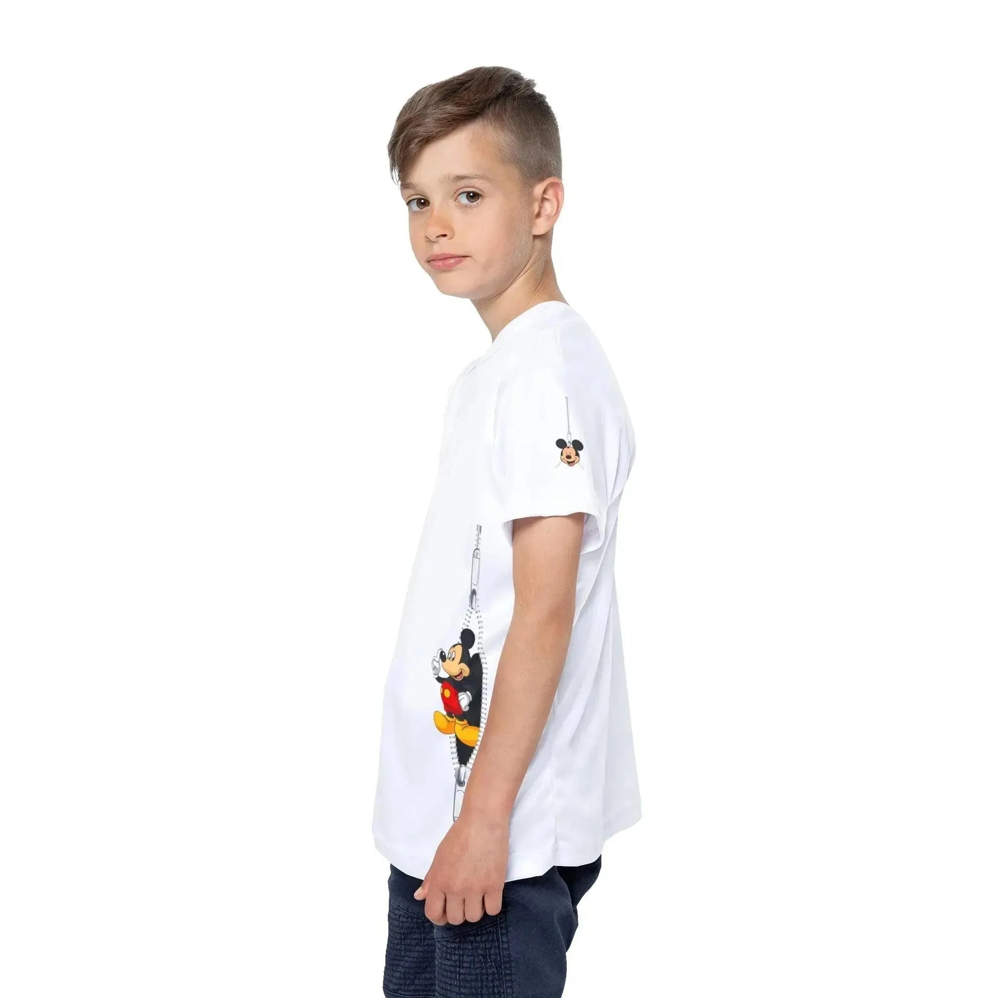 Sweet Mickey Mouse Zipper Kids T-Shirt - Vkamian