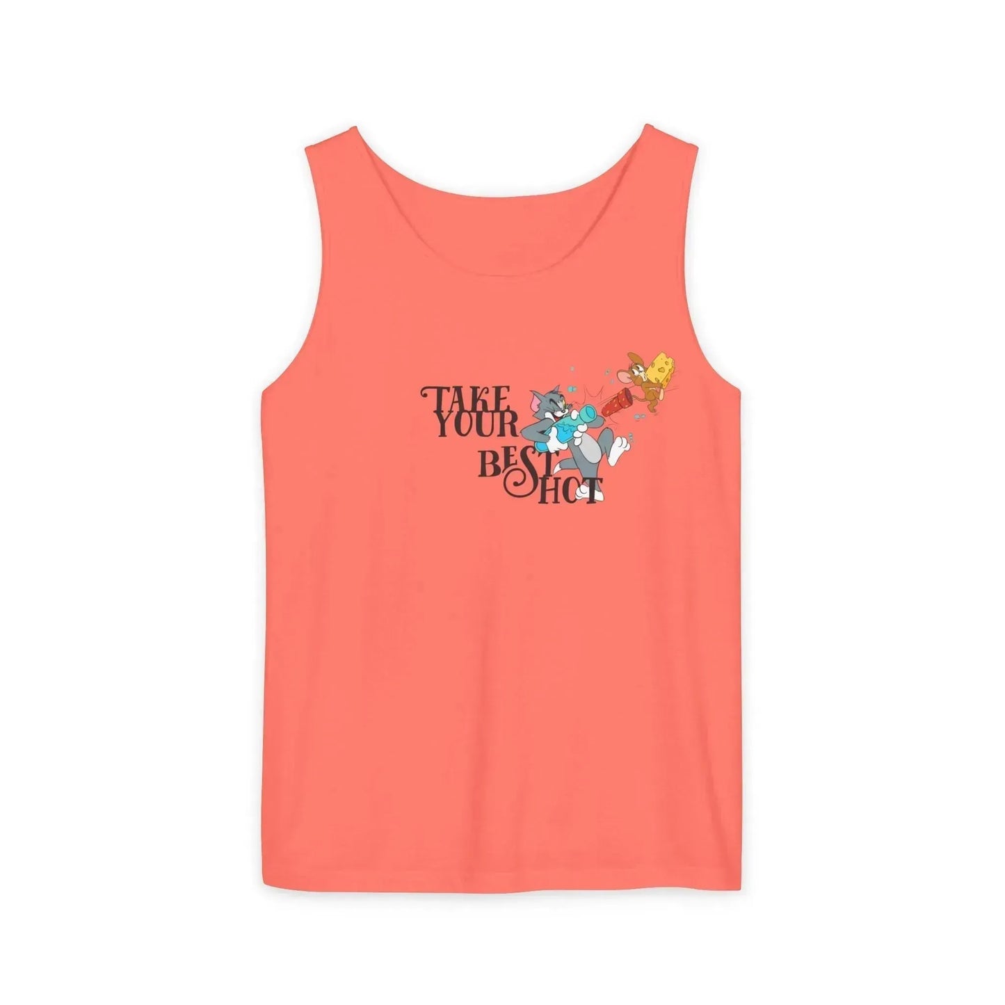 Take Your Best Shot Tom Jerry Unisex Garment-Dyed Tank Top - Vkamian