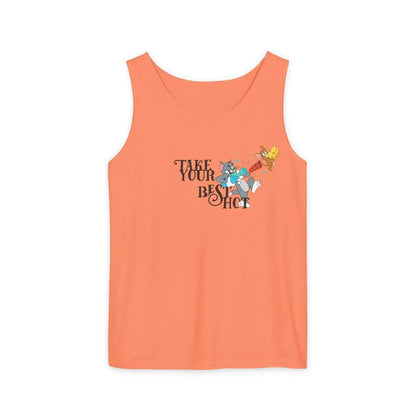 Take Your Best Shot Tom Jerry Unisex Garment-Dyed Tank Top - Vkamian