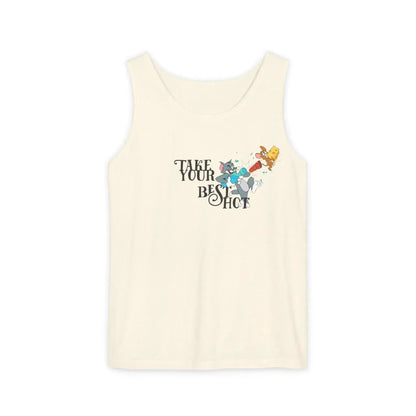 Take Your Best Shot Tom Jerry Unisex Garment-Dyed Tank Top - Vkamian