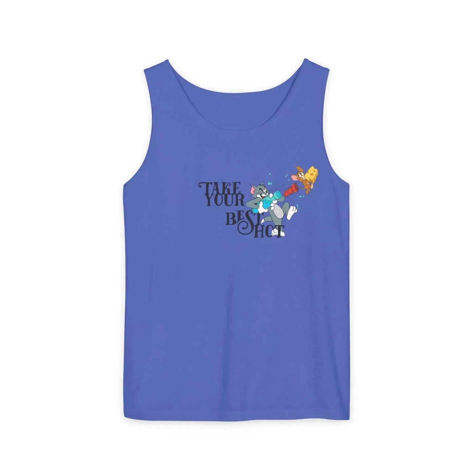 Take Your Best Shot Tom Jerry Unisex Garment-Dyed Tank Top - Vkamian