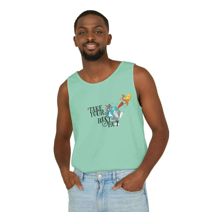 Take Your Best Shot Tom Jerry Unisex Garment-Dyed Tank Top - Vkamian