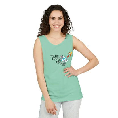 Take Your Best Shot Tom Jerry Unisex Garment-Dyed Tank Top - Vkamian