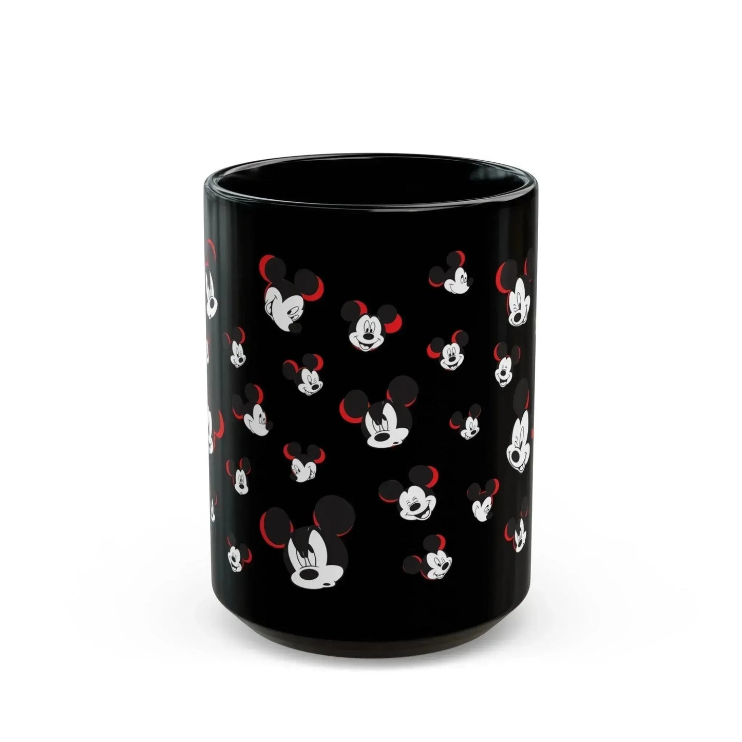 Unique Funny Mickey Head Black Ceramic Mug - Vkamian