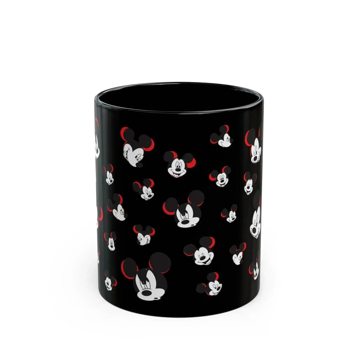 Unique Funny Mickey Head Black Ceramic Mug - Vkamian