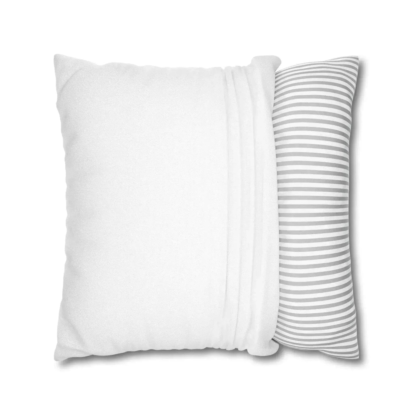 White And Black Spun Polyester Square Pillowcase - Vkamian