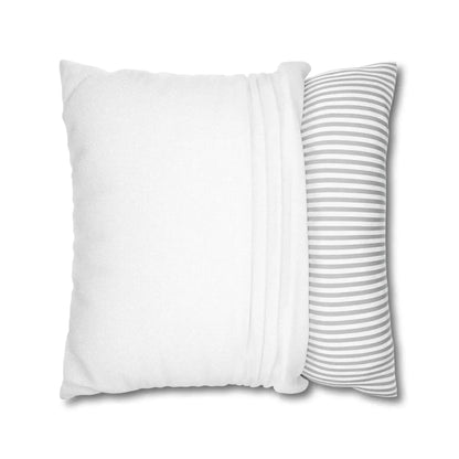 White And Black Spun Polyester Square Pillowcase - Vkamian