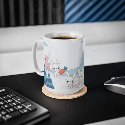 Winter Bear And Bunny White Ceramic Mug - Vkamian