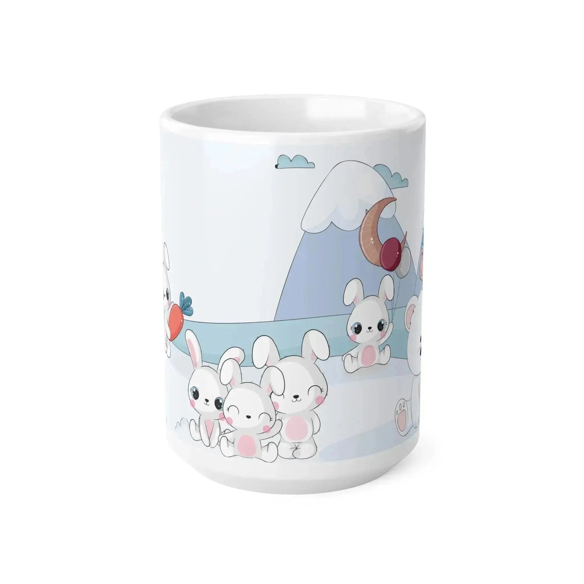 Winter Bear And Bunny White Ceramic Mug - Vkamian