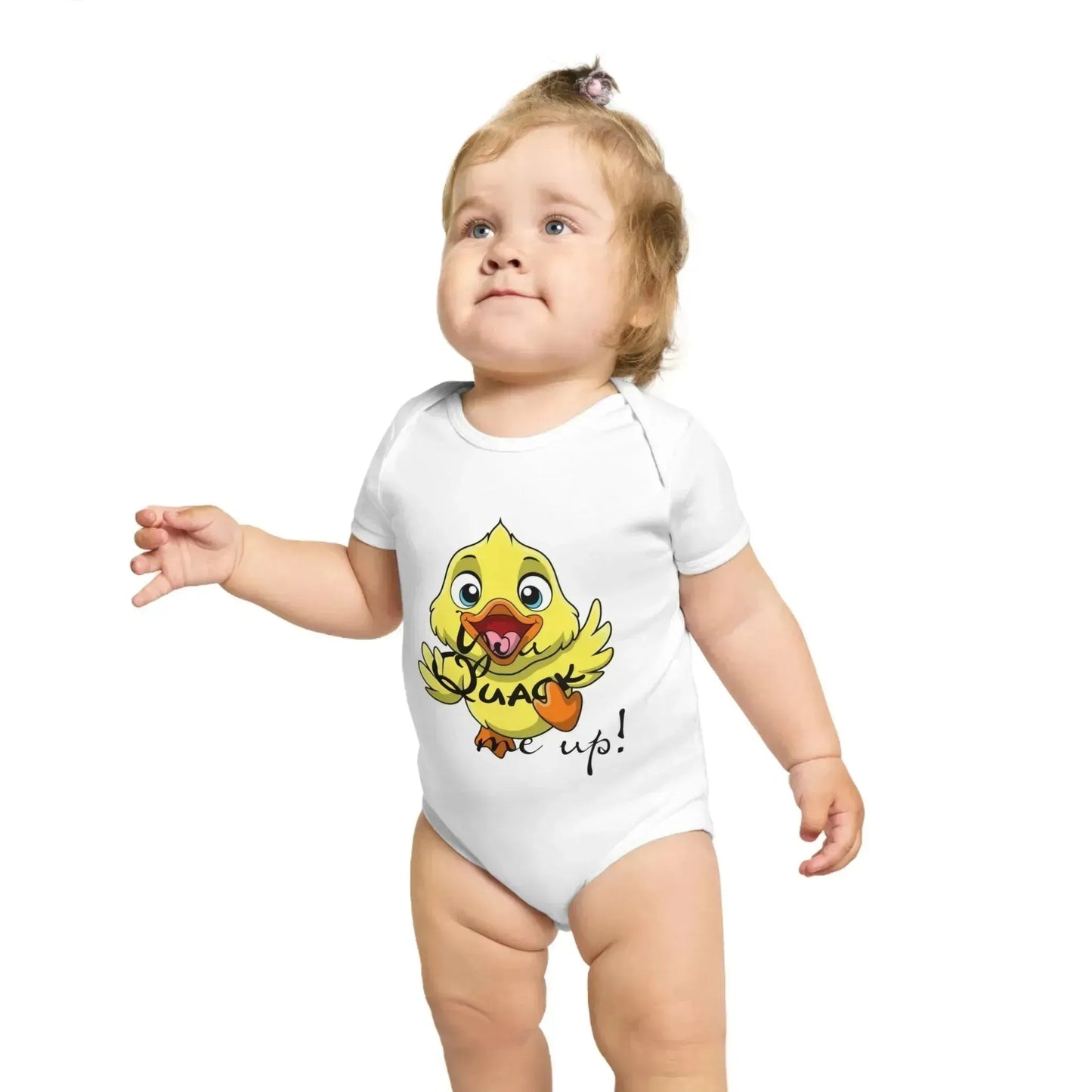 You Quack Me Up Short Sleeve Baby Bodysuit - Vkamian